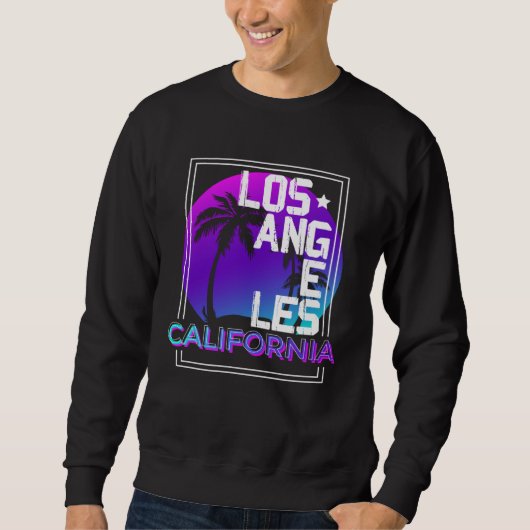 Aesthetic Vaporwave Los Angeles California CA Retr スウェットシャツ (正面)