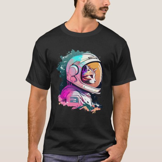 Aesthetic Vaporwave Space Cat 80s 90s Astronaut  1 Tシャツ (正面)