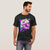 Aesthetic Vaporwave Space Cat 80s 90s Astronaut  3 Tシャツ (正面フル)