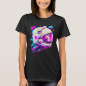 Aesthetic Vaporwave Space Cat 80s 90s Astronaut  3 Tシャツ (正面)