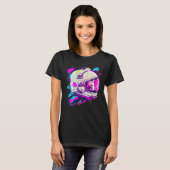 Aesthetic Vaporwave Space Cat 80s 90s Astronaut  3 Tシャツ (正面フル)