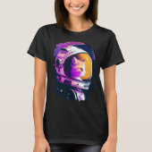 Aesthetic Vaporwave Space Cat 80s 90s Astronaut  4 Tシャツ (正面)