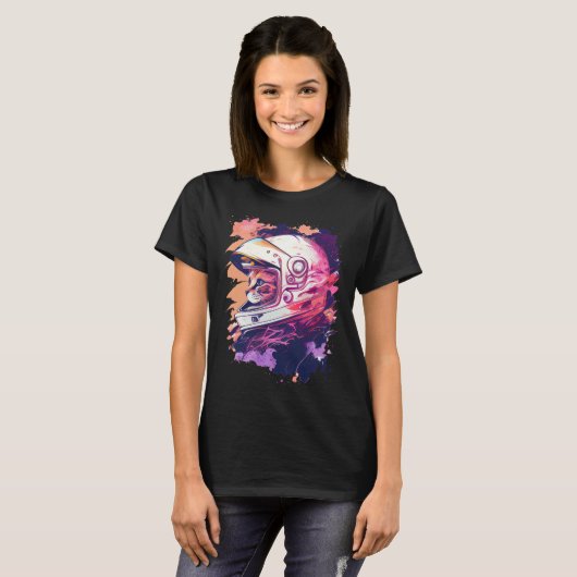Aesthetic Vaporwave Space Cat 80s 90s Astronaut  6 Tシャツ (正面フル)