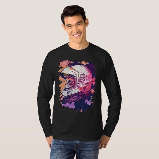 Aesthetic Vaporwave Space Cat 80s 90s Astronaut  6 Tシャツ (正面フル)