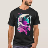 Aesthetic Vaporwave Space Cat 80s 90s Astronaut  9 Tシャツ (正面)