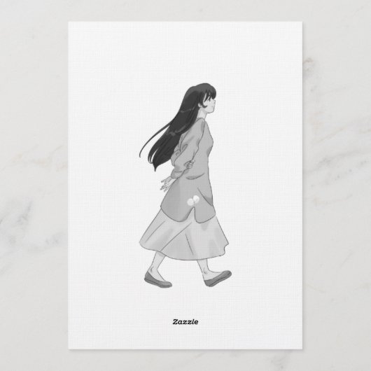 Aesthetic Walking Girl Sticker 招待状 (裏面)