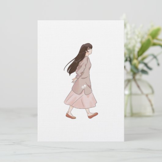 Aesthetic Walking Girl Sticker 招待状 (スタンド正面)