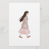 Aesthetic Walking Girl Sticker 招待状 (正面)