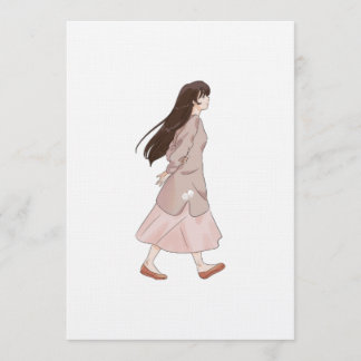 Aesthetic Walking Girl Sticker 招待状