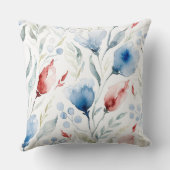 Aesthetic Watercolor Patriotic Wildflowers クッション (裏面)