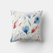 Aesthetic Watercolor Patriotic Wildflowers クッション (裏面)