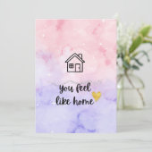 Aesthetic Watercolor "You Feel Like Home" Romantic カード (スタンド正面)