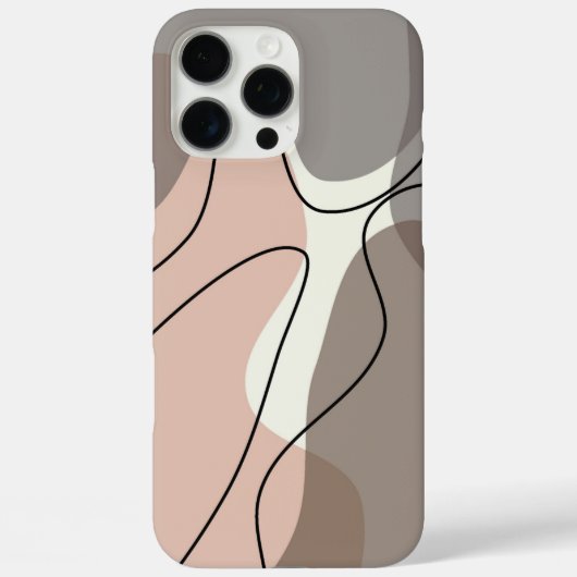Aesthetic Wavy Abstract Art Neutral Phone Case Case-Mate iPhoneケース (裏面)