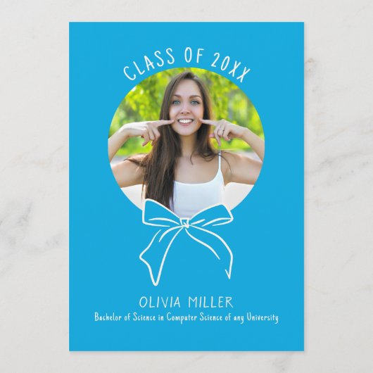 Aesthetic Whimsical Hand Drawn Graduation Party 招待状 (裏面)