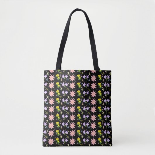 Aesthetic Wildflower Botanical Pattern Tote Bag  トートバッグ (正面)