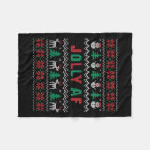 Afすてきクリおもしろいスマス フリースブランケット (正面(横))