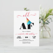 AFのモダンおもしろい誕生日パーティー 招待状 (スタンド正面)