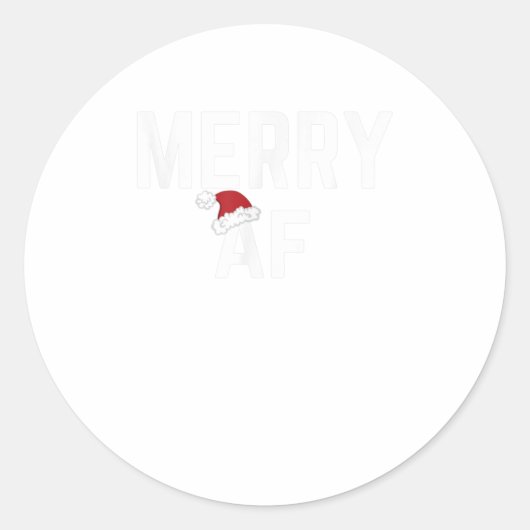 AFクリスメリーマおもしろいスサンタハットノベ ラウンドシール (正面)