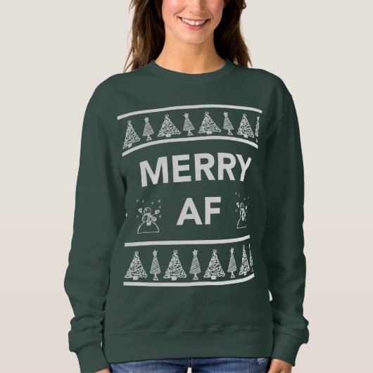 AFクリスメリーマおもしろいスホリデーギフトアイディア スウェットシャツ (正面)