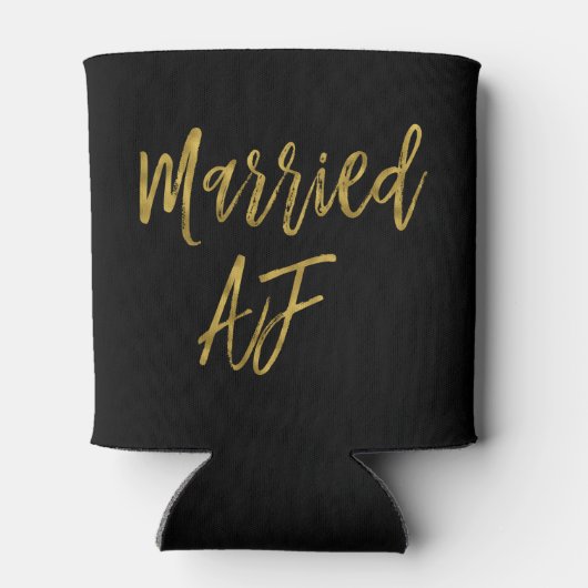 AFブラック結婚したおよびゴールドフォイルクーラーボックス 缶クーラー (裏面)