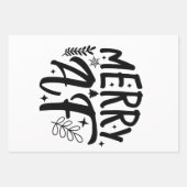 Afメリークリスおもしろいススノーフレーククリスマス ラッピングペーパーシート (正面)