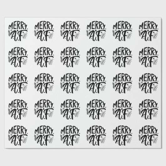 Afメリークリスおもしろいススノーフレーククリスマス ラッピングペーパー (フラット)