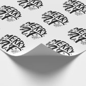 Afメリークリスおもしろいススノーフレーククリスマス ラッピングペーパー (角)