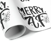 Afメリークリスおもしろいススノーフレーククリスマス ラッピングペーパー (ロールコーナー)