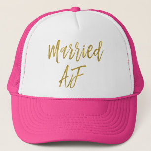 AF金結婚した箔と白トラック帽 キャップ