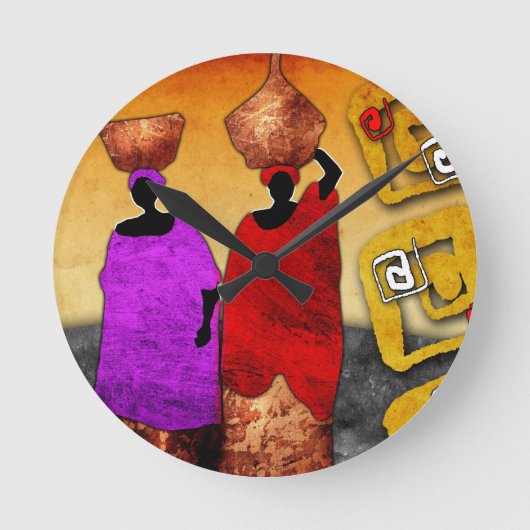 af047アフリカのレトロのヴィンテージのスタイルのギフト ラウンド壁時計 (正面)