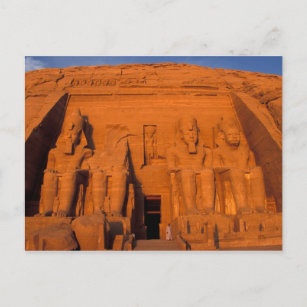 AF、エジプト、アブ·シンベル。日没時に正面素晴らしに ポストカード