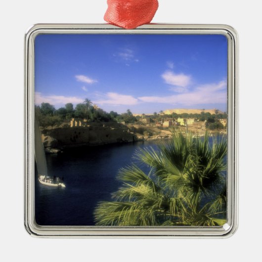 AF、エジプト、上エジプト、アスワン。ナイル川 メタルオーナメント (正面)