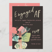 AF 婚約した Black and White Summerバチェロレッテ 招待状 (正面/裏面)