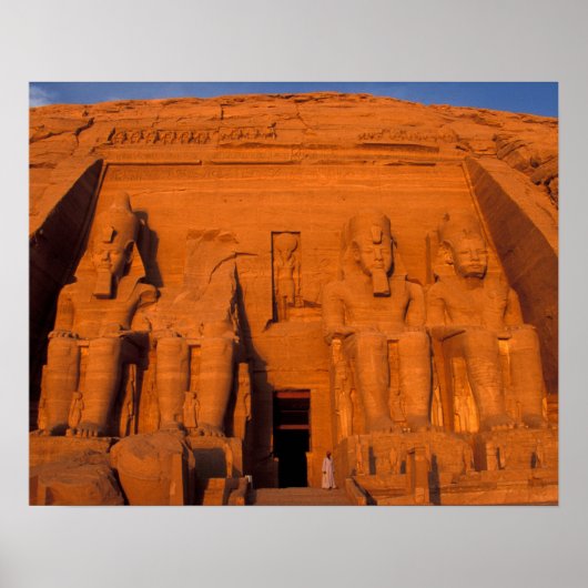 AF, Egypt, Abu Simbel. Facade at sunset, Great ポスター (正面)