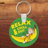 Affe Auf Banane - Relax And Chill Out! キーホルダー (正面)