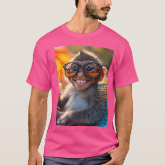 Affe mit Sonnenbrille – Sommer-Vibes Design Tシャツ