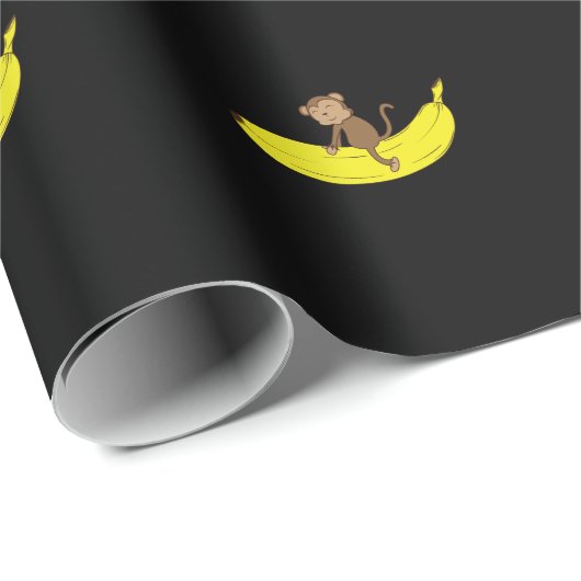 Affe reitet auf Banane ラッピングペーパー (ロールコーナー)