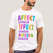 Affect vs Effect文法 – WordおもしろいおたくGift Tシャツ (正面)