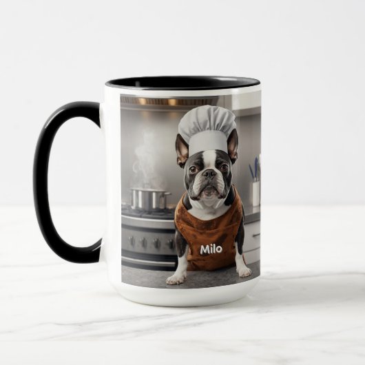Affectionate Boston Terrier Personalized マグカップ (左)