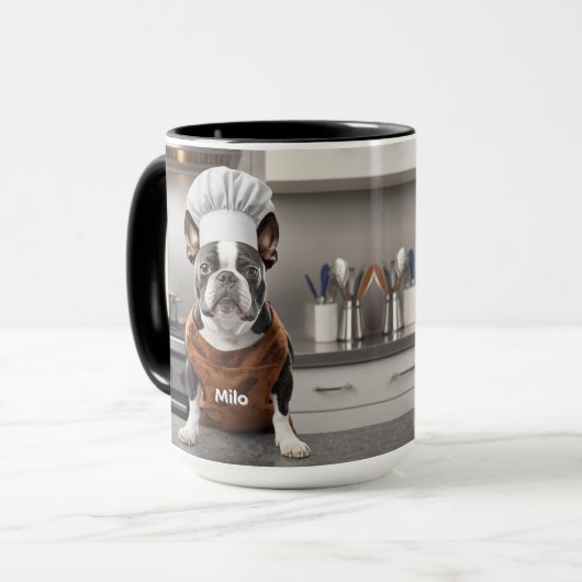 Affectionate Boston Terrier Personalized マグカップ (正面左)