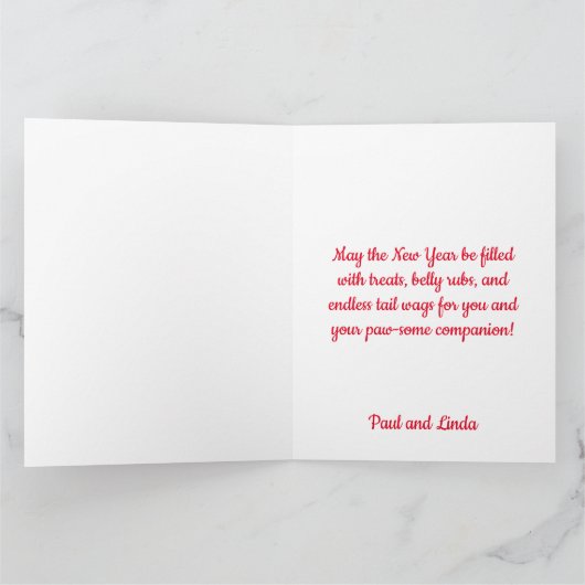 Affenpincher新年 カード (内部)