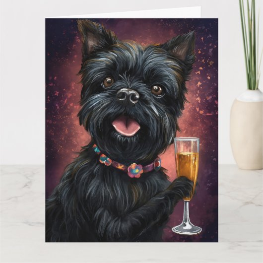 Affenpincher新年 カード (正面)