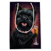 Affenpincher新年 ミディアムペーパーバッグ (正面)