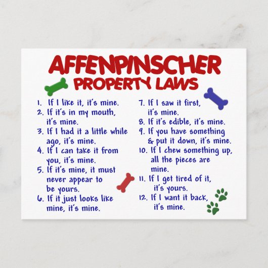 AFFENPINSCHER財産法2 ポストカード (正面)