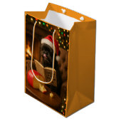 Affenpinscher "Cheese Tax" Christmas Gift Bag ミディアムペーパーバッグ (正面アングル)