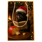 Affenpinscher "Cheese Tax" Christmas Gift Bag ミディアムペーパーバッグ (正面)