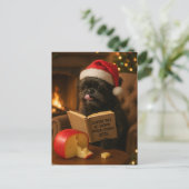 Affenpinscher 'Cheese Tax' Christmas postcard ポストカード (スタンド正面)