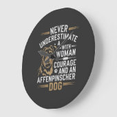 Affenpinscher Dog ラージ壁時計 (傾斜)