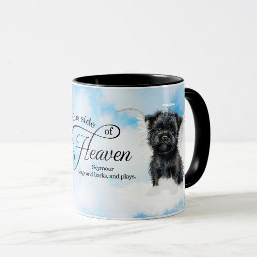 Affenpinscher Dog in Heaven Personalized Memorial マグカップ (正面右)