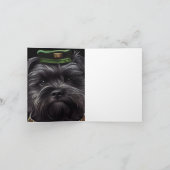 Affenpinscher dog in St. Patrick's Day Dress カード (内部)